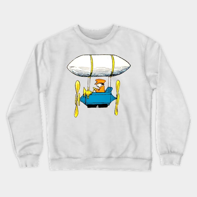 Flying in a balloon with two propellers Crewneck Sweatshirt by Marccelus